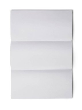 Beyaz katlanmış boş kağıdın yazışmalar için