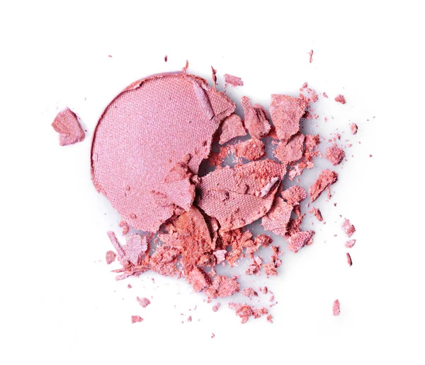 化粧品製品のサンプルとしてメイクのラウンド ピンク クラッシュしたアイシャドウ — ストック写真