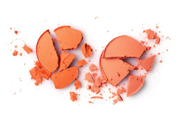 Στρογγυλό πορτοκαλί συνετρίβη eyeshadow μακιγιάζ ως δείγμα των καλλυντικών προϊόντων — Φωτογραφία Αρχείου