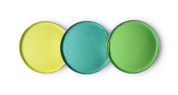 Sombra de olho verde redonda para maquiagem como amostra de produto cosmético — Fotografia de Stock