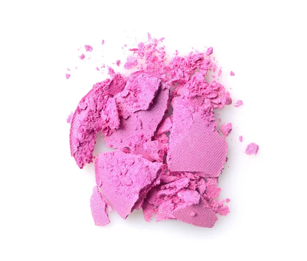 Tondo ombretto rosa si è schiantato per il trucco come campione di prodotti cosmetici — Foto Stock