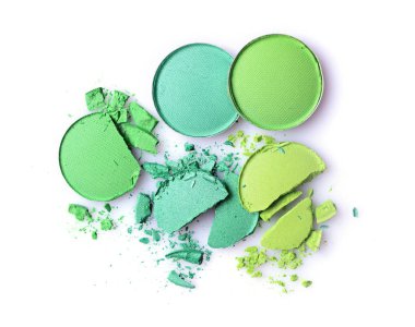 Yuvarlak yeşil kaza göz farı makyaj kozmetik ürünü örnek olarak