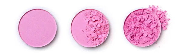Redondo rosa se estrelló colorete para el maquillaje como muestra de producto cosmético — Foto de Stock