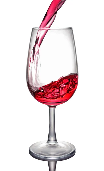 Splash of a red wine in glass — Stock Photo, Image