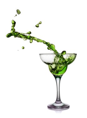 Splash yeşil alkollü kokteyl içki cam