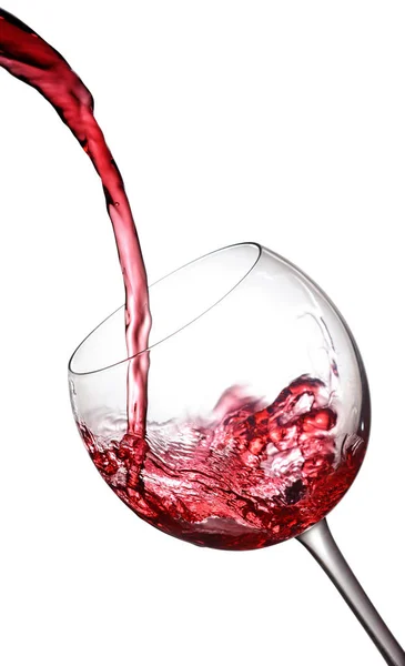 Splash of a red wine in glass — Stock Photo, Image