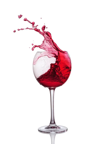 Splash de vinho tinto em vidro — Fotografia de Stock