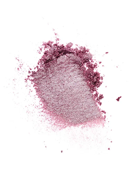 Мазок измельченного фиолетового тени для век в качестве образца косметического средства — стоковое фото