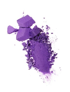 Ezilmiş mor göz farı kozmetik ürün örnek olarak yayma