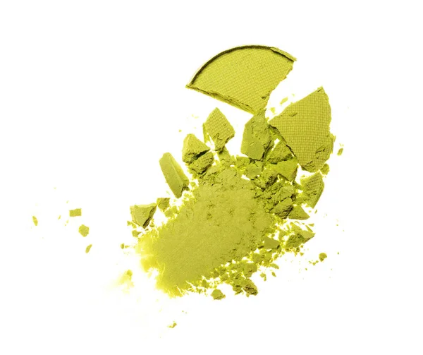 Abstrich von zerkleinertem grünem Lidschatten als Beispiel für Kosmetikprodukte — Stockfoto