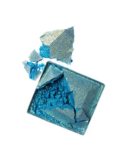 Sombra de olho brilhante azul esmagada como amostra de produto cosmético — Fotografia de Stock