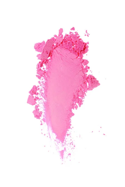 化粧品のサンプルとして押しつぶされたピンクのアイシャドウの塗抹します。 — ストック写真
