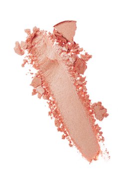 Kozmetik ürünü örnek olarak ezilmiş parlak pembe göz farı smear