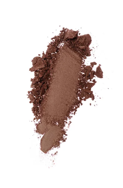 Mancha de sombra castanha esmagada como amostra de produto cosmético — Fotografia de Stock