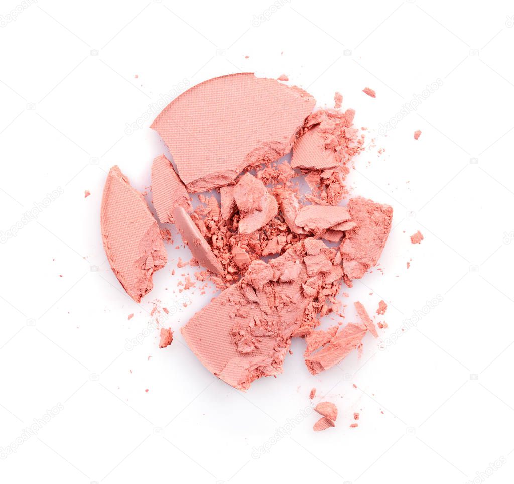 Pink crushed eyeshadow for make up as sample of cosmetic product