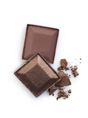 İçin kahverengi ezilmiş göz farı makyaj kozmetik ürünü örnek