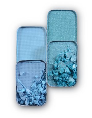 İçin mavi ezilmiş göz farı makyaj kozmetik ürünü örnek