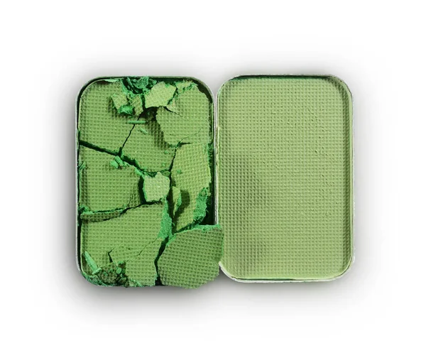Sombra de olho esmagada verde para compor como amostra de produto cosmético — Fotografia de Stock