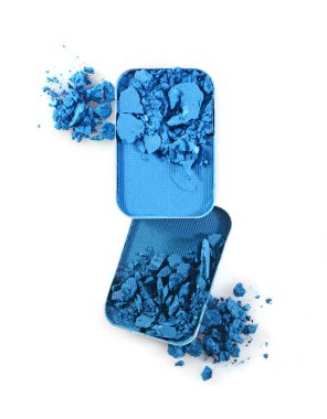 İçin mavi ezilmiş göz farı makyaj kozmetik ürünü örnek