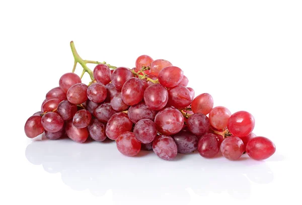 Fresh ripe bunch of pink grape isolated on white background — Stock Photo, Image