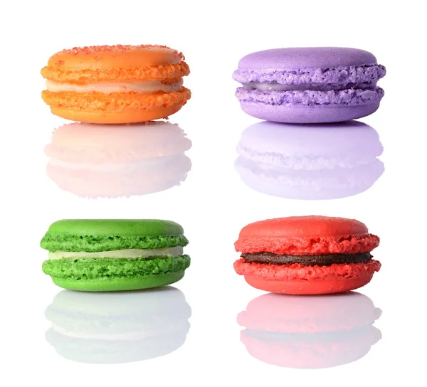 French dessert. Set of sweet multicolored macaroons or macarons — Stock Photo, Image