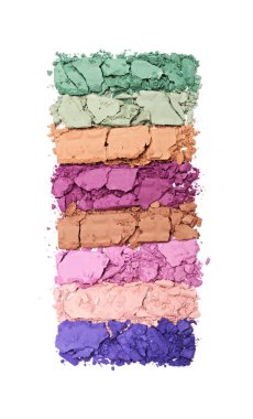 Çok renkli ezilmiş göz farı makyaj kozmetik ürünü örnek olarak