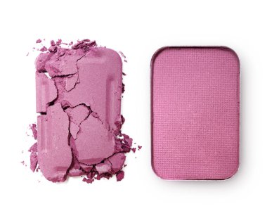Pembe ezilmiş göz farı makyaj kozmetik ürünü örnek olarak