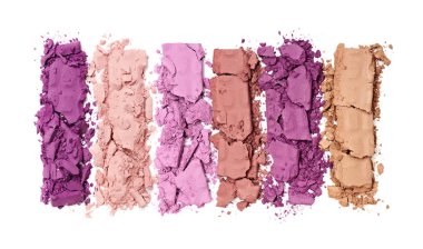 Çok renkli ezilmiş göz farı makyaj kozmetik ürünü örnek olarak