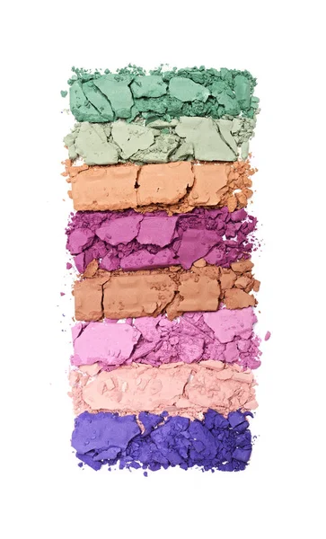 Çok renkli ezilmiş göz farı makyaj kozmetik ürünü örnek olarak