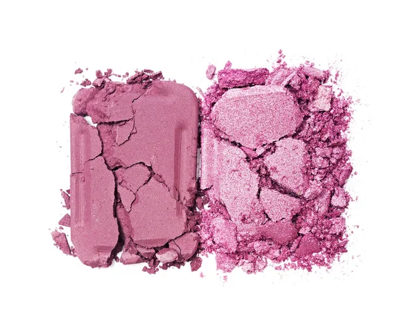 Ombretto rosa schiacciato per il trucco come campione di prodotto cosmetico — Foto Stock