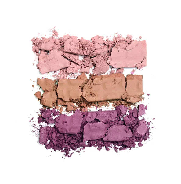 Çok renkli ezilmiş göz farı makyaj kozmetik ürünü örnek olarak