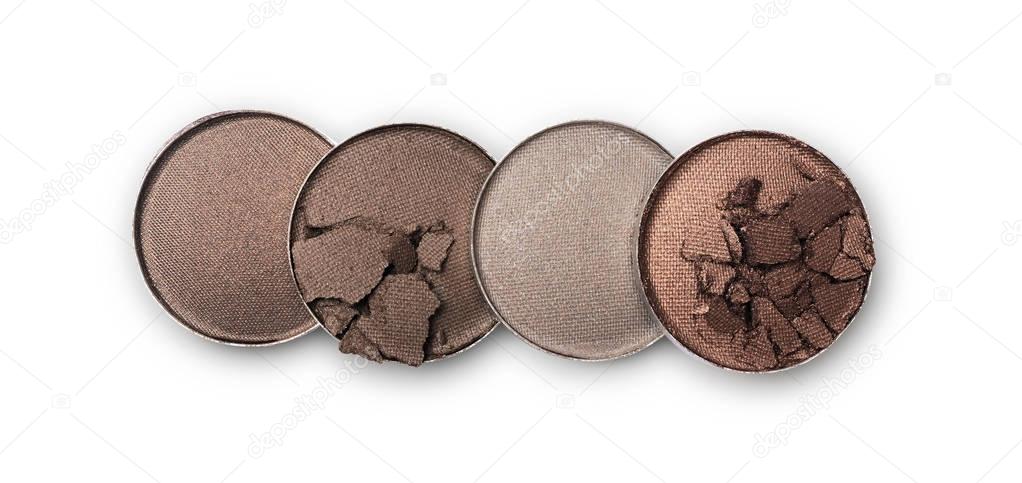 Multicolored crushed eyeshadow for makeup as sample of cosmetic product