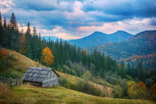 우크라이나어 Carpathians에서 아름 다운 일출의 산 풍경 — 스톡 사진