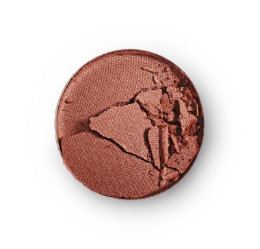 Kahverengi göz farı makyaj kozmetik ürünü örnek ezilmiş.