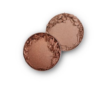 Kahverengi göz farı makyaj kozmetik ürünü örnek ezilmiş.