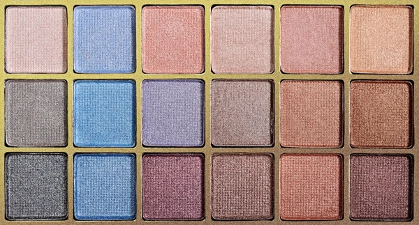 Multicolored shiny eyeshadow for make-up as sample of cosmetic product