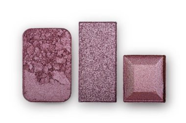 Mor parlak göz farı makyaj kozmetik ürünü örnek ezilmiş.