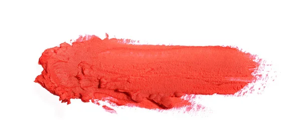 Εγκεφαλικό επεισόδιο κόκκινο κραγιόν για το μακιγιάζ ως δείγμα του καλλυντικού προϊόντος — Φωτογραφία Αρχείου