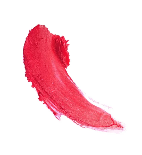 Красная помада для макияжа в качестве образца косметического средства — стоковое фото
