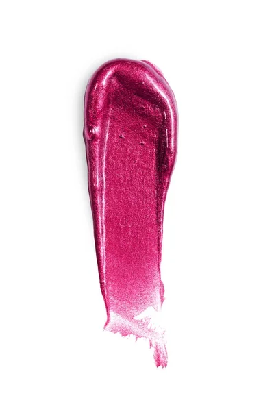 化粧品のサンプルとしてメイクの紫の光沢のある唇光沢ストローク — ストック写真