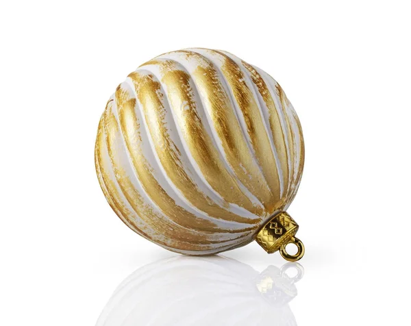 Close-up of beautiful luxury vintage golden christmas ball — Stock Photo, Image