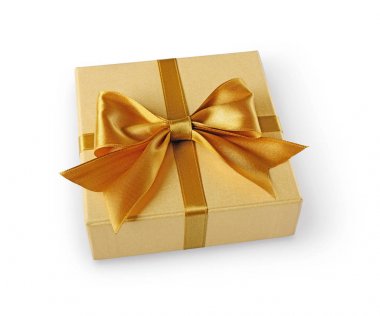 Golden klasik parlak hediye kutusu saten yay ile