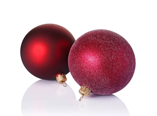 Close-up of beautiful red christmas balls — Stock Photo, Image