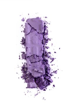 Mor göz farı parlak makyaj kozmetik ürünü örnek ezilmiş.