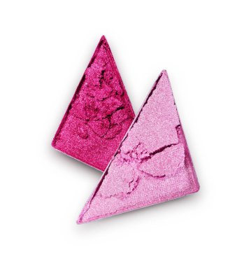 Ezilmiş üçgen göz farı parlak parlak yapmak için kozmetik ürünü örnek pembe