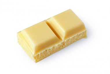 Beyaz çikolata bar yakın çekim parça