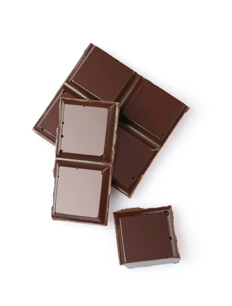 Potongan-potongan tertutup coklat gelap bar — Stok Foto