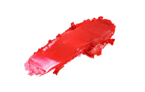 Kırmızı Renk Ruj Kontur Makyaj Kozmetik Ürünü Beyaz Arka Plan — Stok fotoğraf