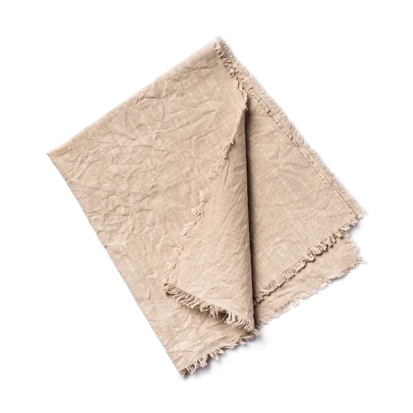 Single folded rustic linen napkin — ストック写真