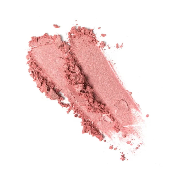 Smear of shiny pink eyeshadow isolated on white — ストック写真